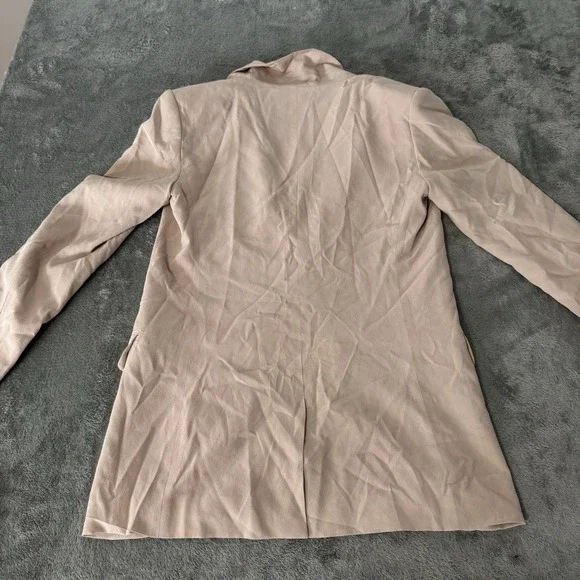 R Label Double Breasted 100% Silk Pink Blazer Size XS Womens $298 MSRP - Picture 7 of 9